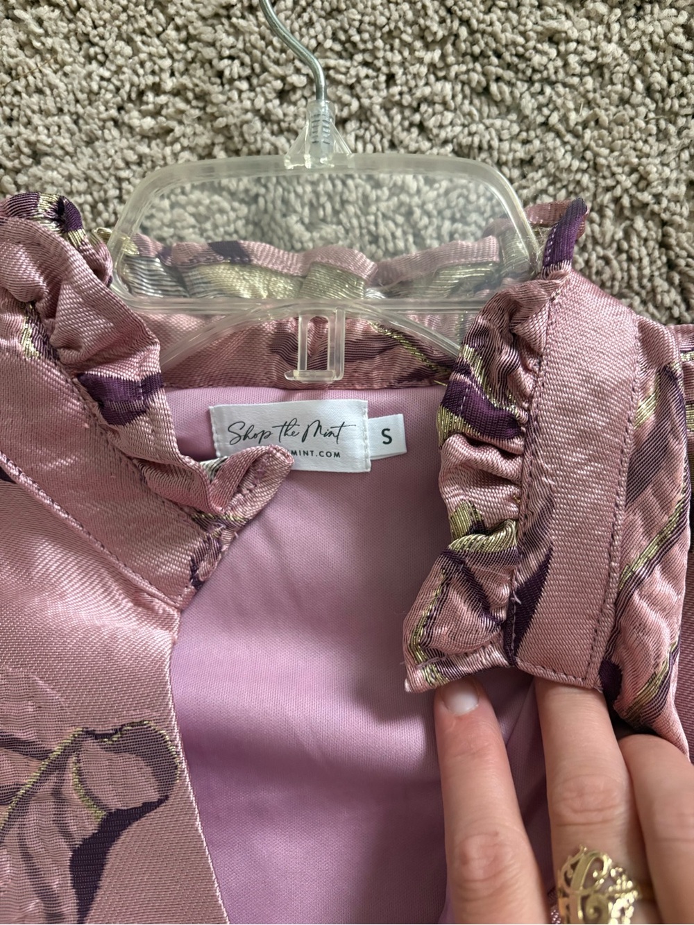 Shop the Mint Lilac Ruffle-Trim Dress - Small